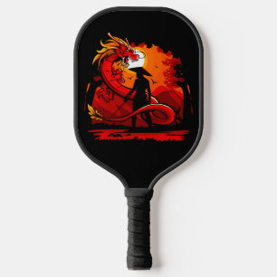 Raquette De Pickleball Cool et coloré Samurai Guerrier avec Dragon