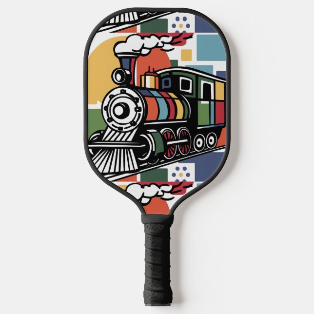 Raquette De Pickleball Cool Fun Moteur à vapeur Train Abstrait (Recto)