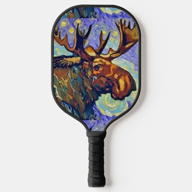 Raquette De Pickleball Cool Funny Moose Aquarelle Style Art (Recto)