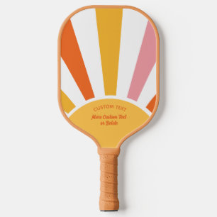 Raquette De Pickleball Cool Retro Pickleball Sunburst Personnalisé