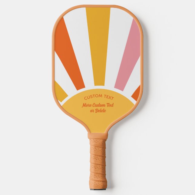 Raquette De Pickleball Cool Retro Pickleball Sunburst Personnalisé (Recto)