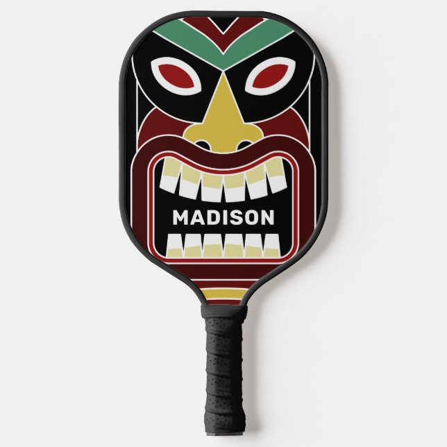 Raquette De Pickleball Cool Tiki Totem nom personnalisé Pickleball Paddle (Recto)