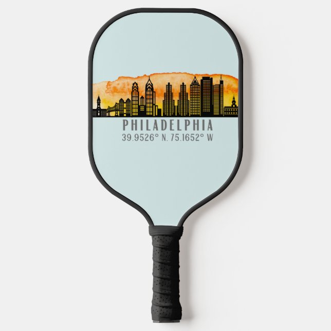 Raquette De Pickleball Coordinates de Philadelphie (Recto)