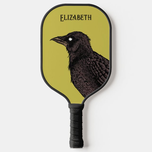 Raquette De Pickleball Corbeau Déplaisant Corbeau Lumineux d'encre gothiq (Recto)