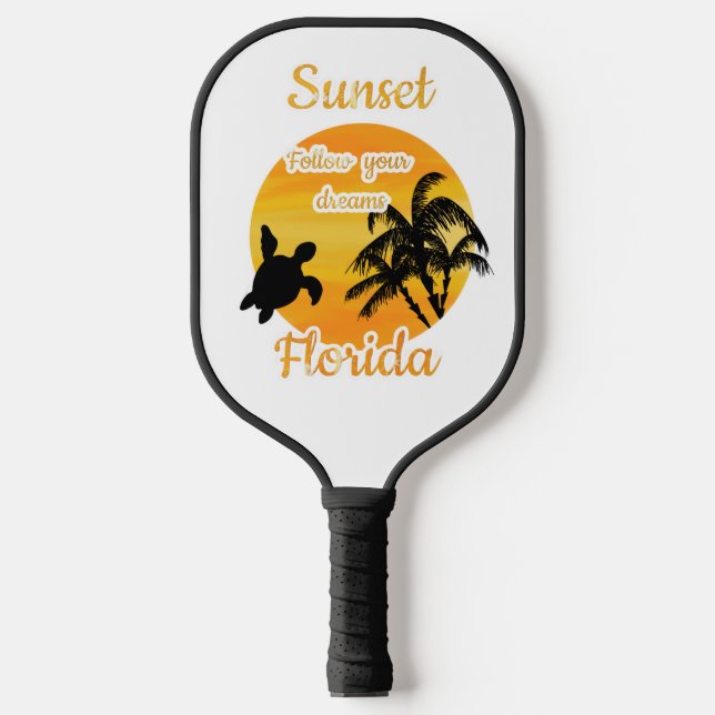 Raquette De Pickleball Coucher de soleil mignon en Floride (Recto)