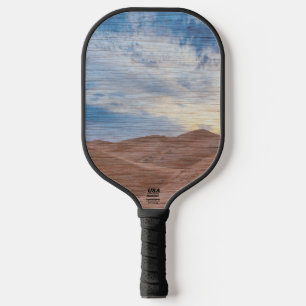 Raquette De Pickleball Coucher de soleil sur dunes de sable sur photo gra