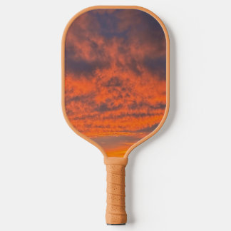 Raquette De Pickleball Coucher de soleil sur le feu