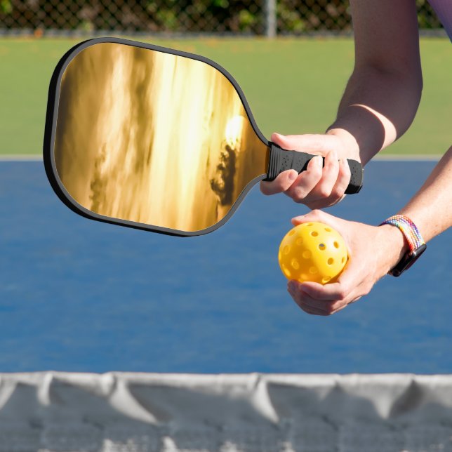 Raquette De Pickleball Coucher De Soleil Sur L'Océan Pacifique (Insitu)