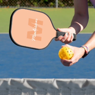 Raquette De Pickleball Couleur de pêche de 2024 avec nom Monogramme perso