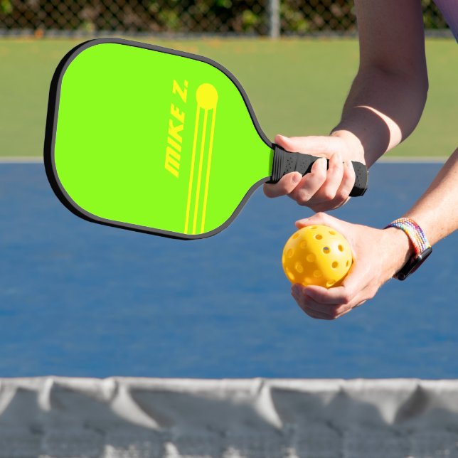 Raquette De Pickleball Couleurs Acides Personnalisées Modernes Vert néon (Insitu)