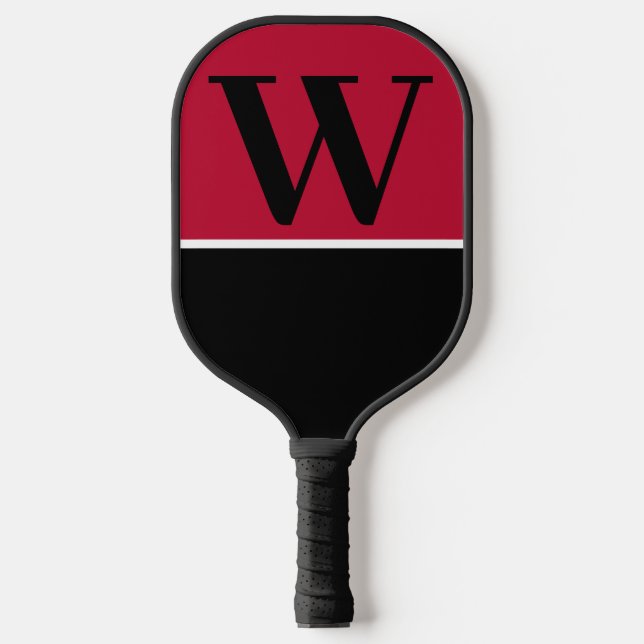 Raquette De Pickleball Couleurs de l'équipe Black & Red College Monogramm (Recto)