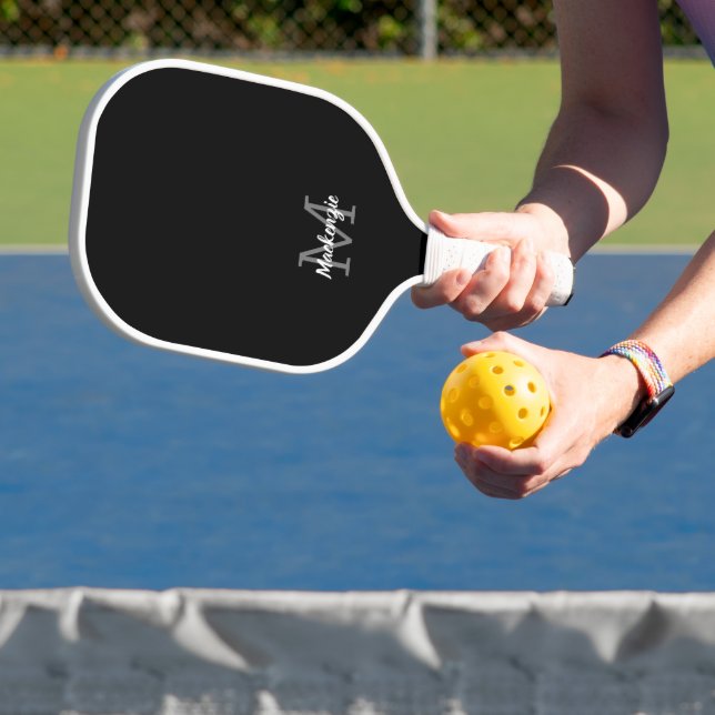 Raquette De Pickleball Couleurs inversées noir et blanc Chaque côté Monog (Insitu)