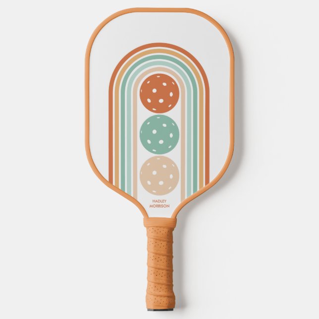 Raquette De Pickleball Couleurs rétro cool Grilles d'arc Abstraites Perso (Recto)