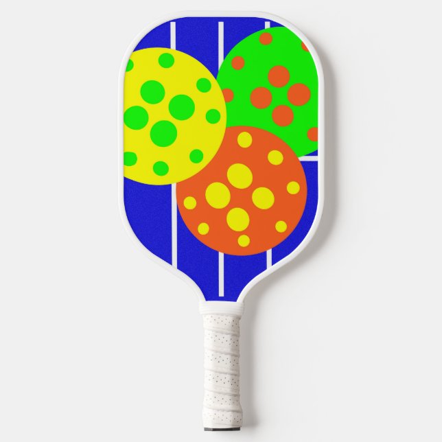 Raquette De Pickleball Couleurs vibrantes de boulettes de pickleballs & p (Recto)