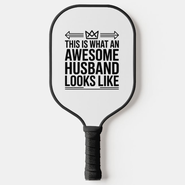 Raquette De Pickleball Couronne de typographie pour mari incroyable (Recto)