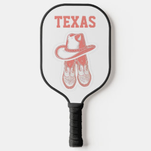 Raquette De Pickleball Cowgirl Pink Austin Texas Boots Texan