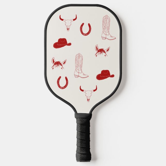 Raquette De Pickleball cowgirl rouge Austin, texas (Recto)