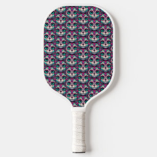 Raquette De Pickleball Crâne à sucre de chats coloré