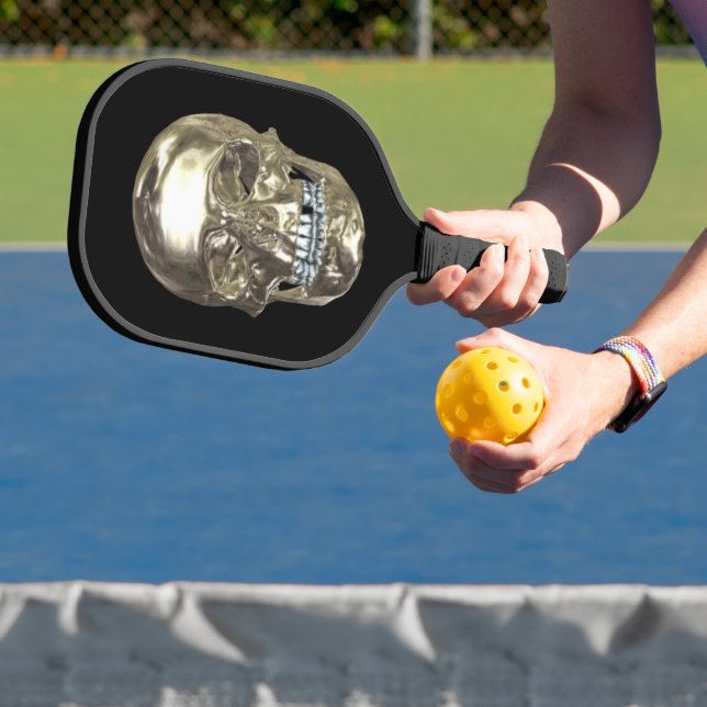 Raquette De Pickleball Crâne Chrome en argent (Insitu)