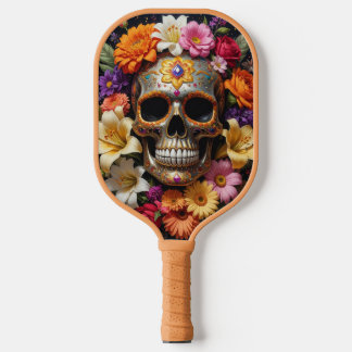 Raquette De Pickleball Crâne en sucre orné