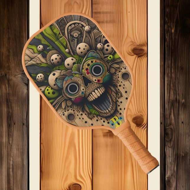 Raquette De Pickleball Crâne enchanté Whimsy foncé (Créateur téléchargé)