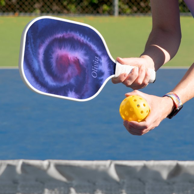 Raquette De Pickleball Cravate D'Aquarelle Personnalisée Et Couleur Bleue (Insitu)