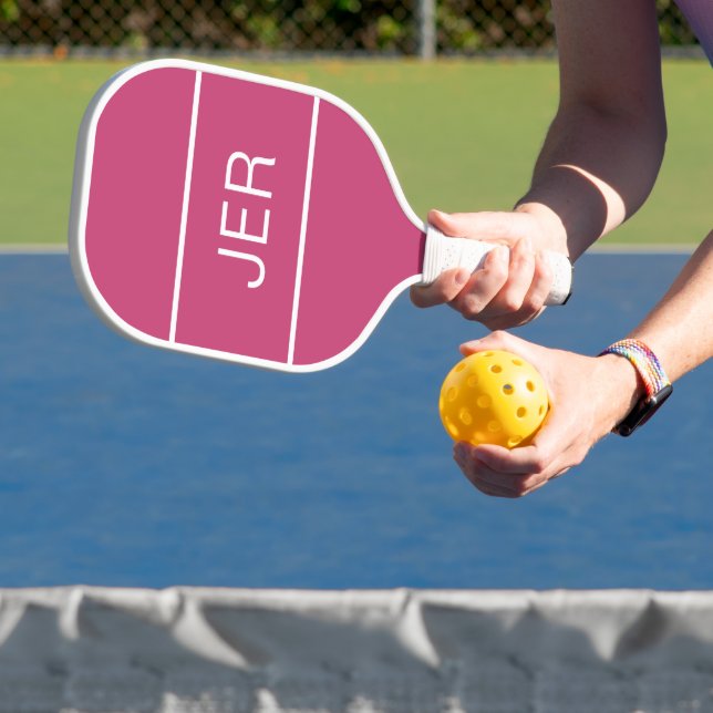 Raquette De Pickleball Créez votre propre texte d'initiales en rose girly (Insitu)