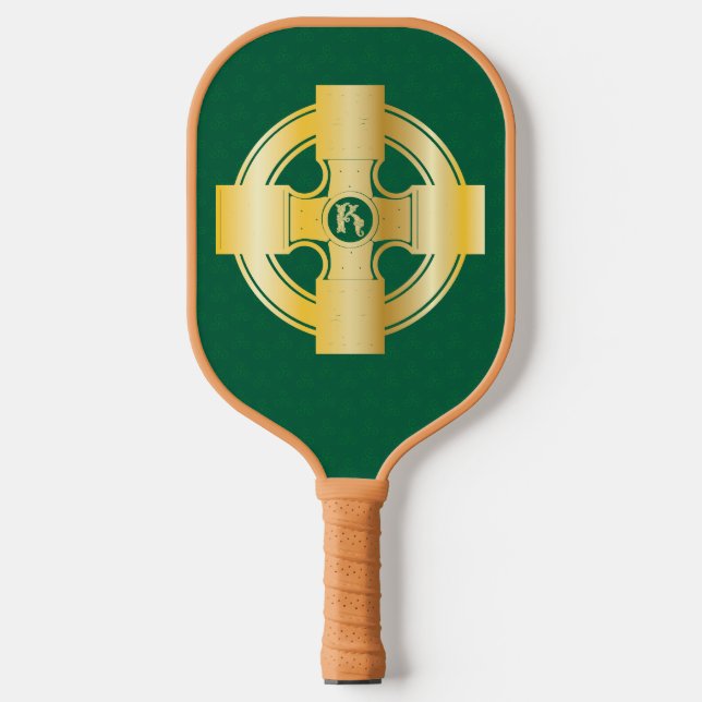 Raquette De Pickleball Croix celtique nœud celtique lettre K monogramme (Recto)
