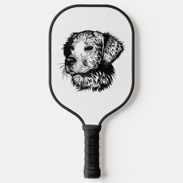 Raquette De Pickleball Croquis en tête de canine (Recto)