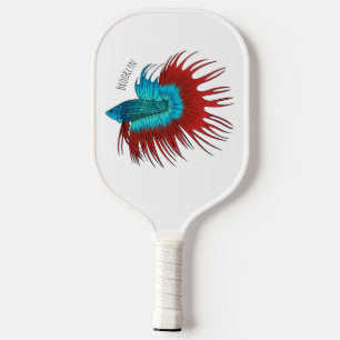 Raquette De Pickleball Crowntail betta fish dessin animé
