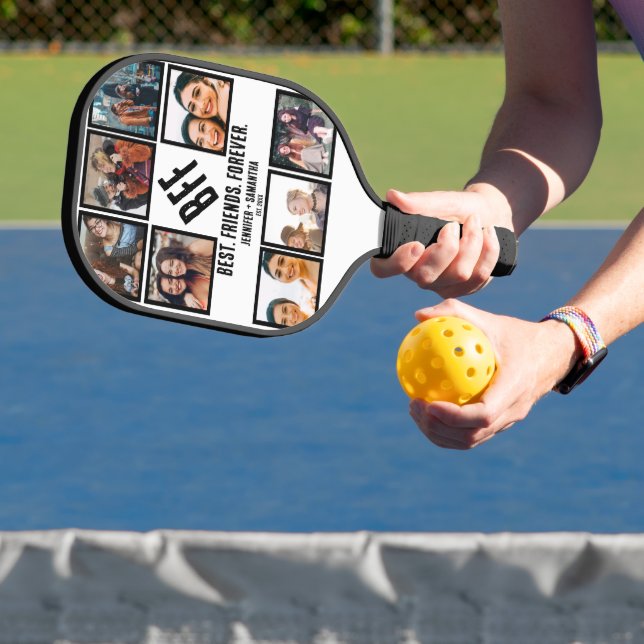 Raquette De Pickleball Custom Best Friends Forever BFF 8 Photo Collage  (Insitu)