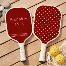 Custom Best Mom Ever Burgundy White Polka Dots