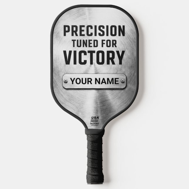 Raquette De Pickleball Custom Brushed Steel Precision Tech Pickleball Pad (Recto)