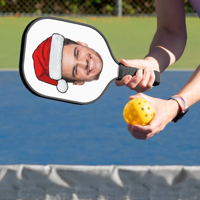 Raquette De Pickleball Custom Face Photo Santa Hat Christmas (Insitu)