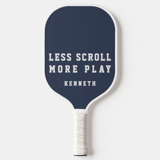 Raquette De Pickleball Custom Funny Navy Blue White Minimalist Modern Men (Recto)