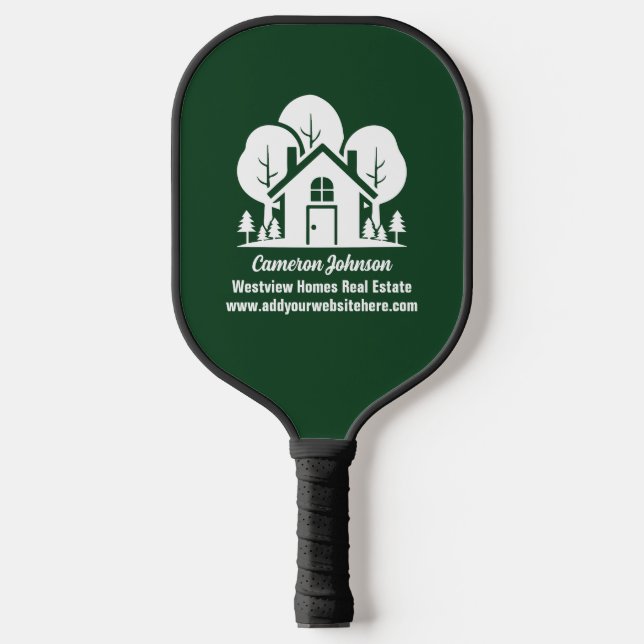 Raquette De Pickleball Custom Green Forest House Real Estate Company (Recto)