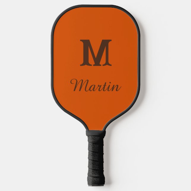 Raquette De Pickleball Custom orang and brown monogram name (Recto)