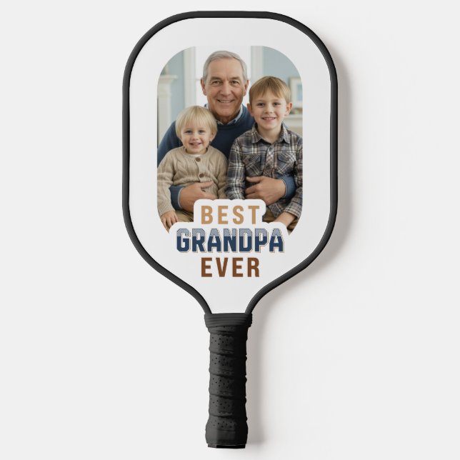 Raquette De Pickleball Custom Photo Best Grandpa Ever (Verso)