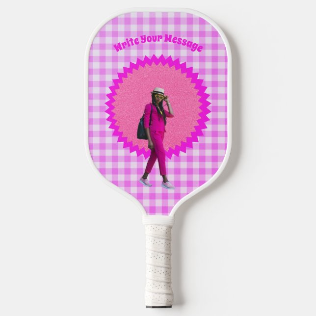 Raquette De Pickleball Customisé Votre Message Photo Barbie (Recto)