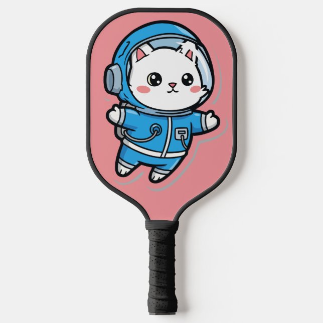 Raquette De Pickleball Cute Astronaut Cat Custom Photo Pickleball Paddle (Recto)