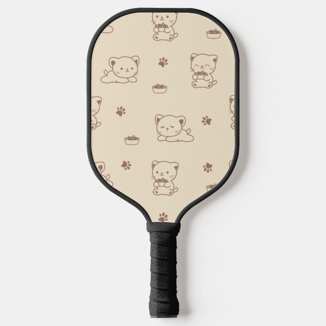 Raquette De Pickleball Cute Beige Cat Pattern (1) (Recto)