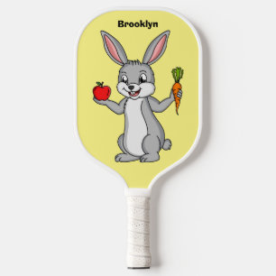 Raquette De Pickleball Cute bunny rabbit with vegetables