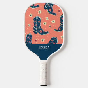 Raquette De Pickleball Cute Cowboy Bottes Motifs sans couture