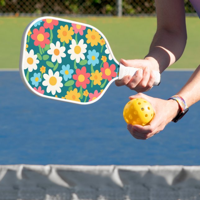 Raquette De Pickleball Cute Daisy Flower Botanique motif école girly (Insitu)