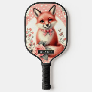 Raquette De Pickleball Cute Floral Baby Fox