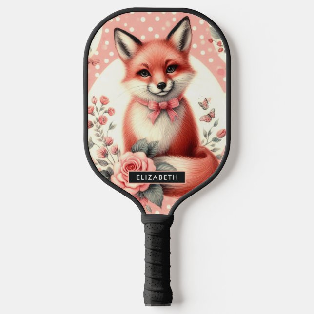 Raquette De Pickleball Cute Floral Baby Fox (Recto)