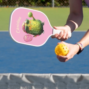 Raquette De Pickleball Cute Funny Concombre chiche avec lunettes de solei