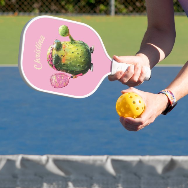 Raquette De Pickleball Cute Funny Concombre chiche avec lunettes de solei (Insitu)