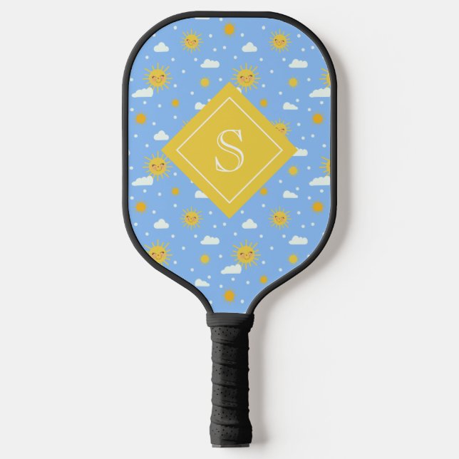 Raquette De Pickleball Cute Girl Sunshine Et Nuages Personnalisé (Recto)