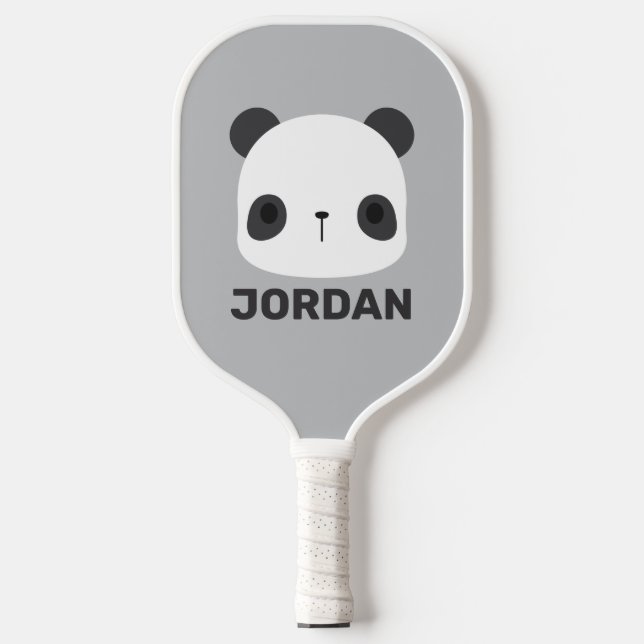 Raquette De Pickleball Cute petit ours Panda avec nom personnalisé (Recto)